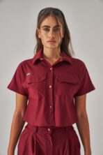 Celeste – Bordo Kadın Üst Scrubs - Görsel 2