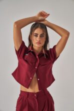 Celeste – Bordo Kadın Üst Scrubs