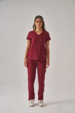 Vortex – Bordo Kadın Üst Scrubs - Görsel 2