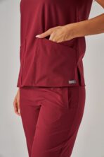 Vortex – Bordo Kadın Üst Scrubs - Görsel 6