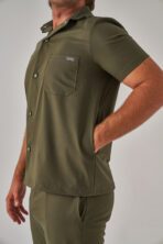 Hozee – Haki Yeşil Erkek Üst Scrubs - Görsel 5