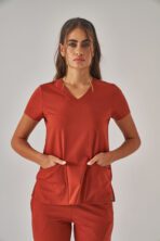 Vortex – Kiremit Kadın Üst Scrubs