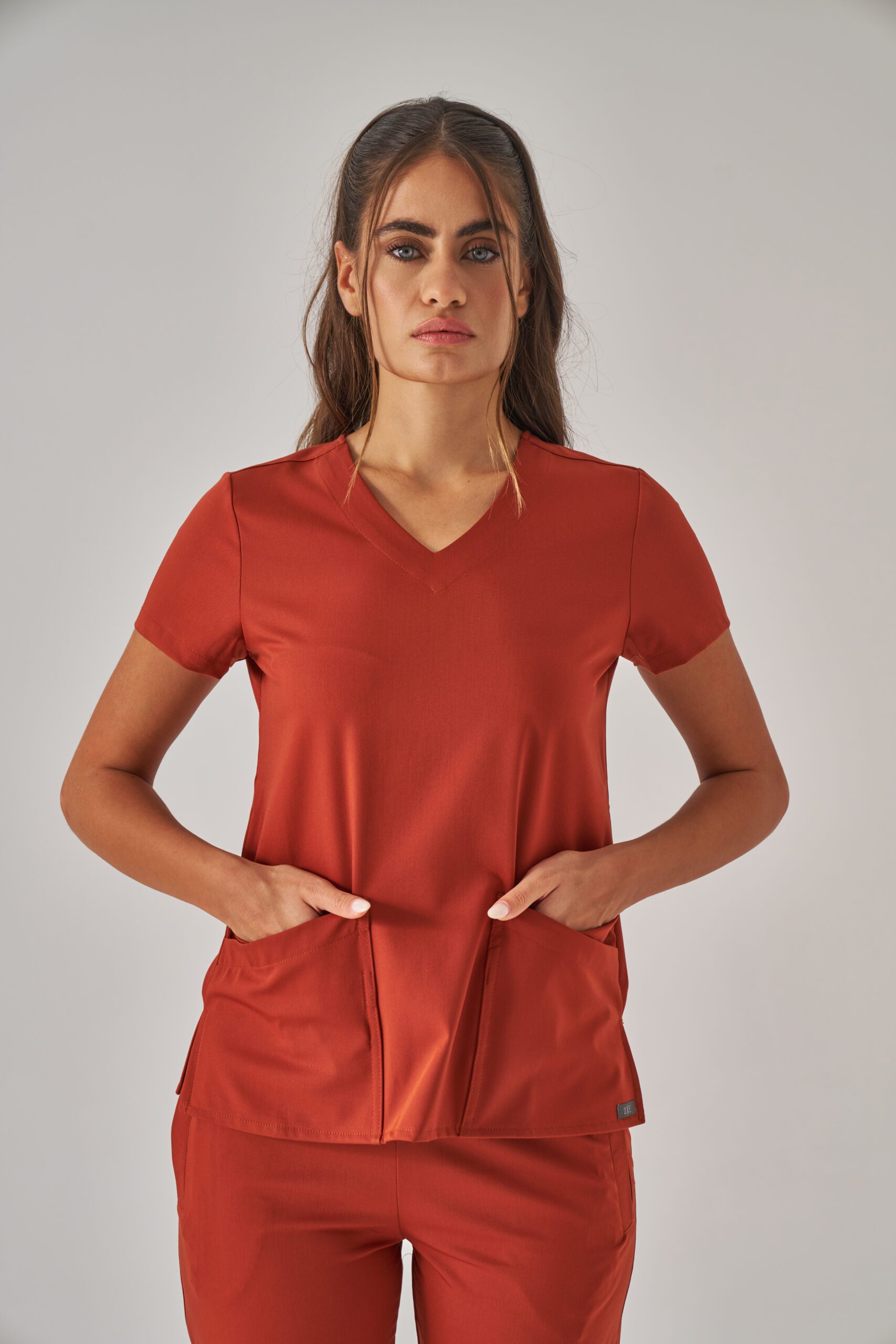 Vortex2 Vortex – Kiremit Kadın Üst Scrubs - Görsel 1