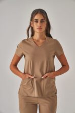 Vortex – Camel Bej Kadın Üst Scrubs