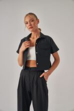 Celeste - Siyah Kadın Üst Scrubs