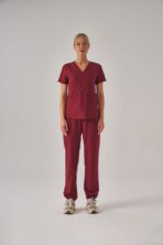Fun – Bordo Kadın Üst Scrubs - Görsel 2