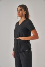 Fun – Siyah Kadın Üst Scrubs