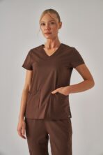 Vortex – Kahverengi Kadın Üst Scrubs