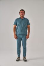 Hozee – Petrol Mavisi Erkek Üst Scrubs - Görsel 2