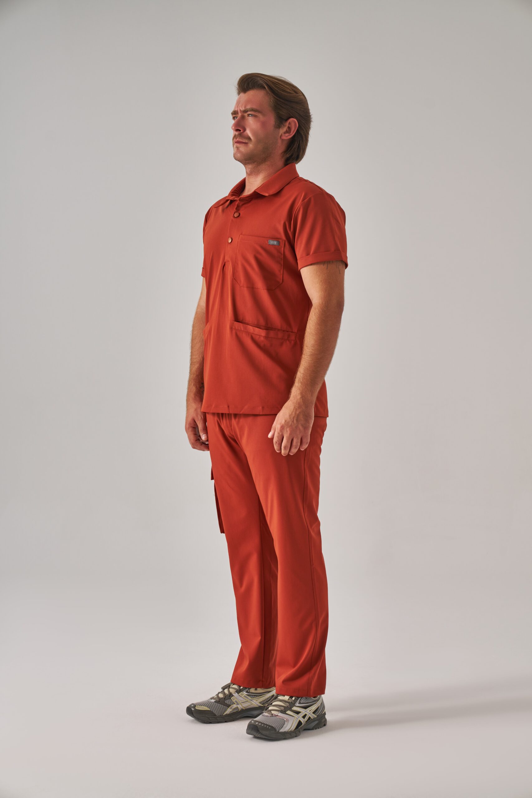 salu Salu - Kiremit Erkek Üst Scrubs - Görsel 1