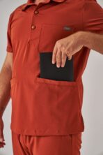 Salu - Kiremit Erkek Üst Scrubs - Görsel 2