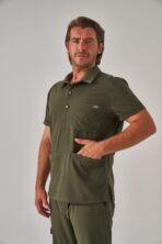 Salu – Haki Yeşil Erkek Üst Scrubs