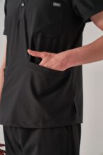 Salu – Siyah Erkek Üst Scrubs - Görsel 3
