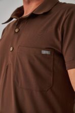 Salu – Kahverengi Erkek Üst Scrubs - Görsel 2