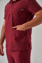 Salu – Bordo Erkek Üst Scrubs - Görsel 2