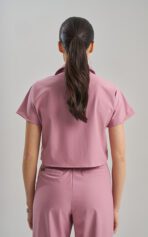 Celeste – Pudra Pembe Kadın Üst Crop Scrubs - Görsel 6