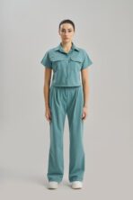Celeste – Cool Mint Üst Crop Scrubs - Görsel 2