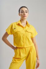 Celeste – Sarı Kadın Üst Crop Scrubs
